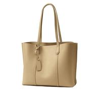PORRASSO Handtasche Damen Schultertasche Groß Shopper Tasche Henkeltaschen PU Leder Shopper Taschen für Schule Arbeit Reisen Khaki