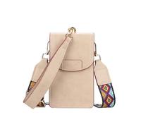 PORRASSO Handy Umhängetasche Damen Mode Handytasche PU Schultertasche Mädchen Geldbörse Crossbody Bag für Dating Einkaufen Reise Aprikose