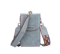 PORRASSO Handy Umhängetasche Damen Mode Handytasche PU Schultertasche Mädchen Geldbörse Crossbody Bag für Dating Einkaufen Reise Blau