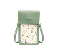 PORRASSO Handy Umhängetasche Touchscreen Crossbody Kleine Handytasche Damen Schultertasche PU Wasserdicht Crossbody Bag für Dating Einkaufen Reise Grün