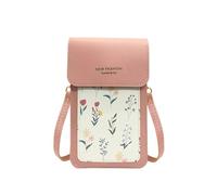 PORRASSO Handy Umhängetasche Touchscreen Crossbody Kleine Handytasche Damen Schultertasche PU Wasserdicht Crossbody Bag für Dating Einkaufen Reise Rosa