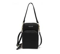 PORRASSO Handy Umhängetasche Touchscreen Crossbody Kleine Handytasche Mädchen Schultertasche PU Clutch Bag für Dating Einkaufen Reise Schwarz