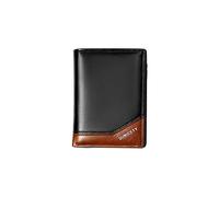 PORRASSO Herren Geldbörse Geldbeutel Kreditkartenetui Leder Brieftasche RFID Schutz Wallet Kartenetui Bifold Portemonnaie Schwarz
