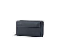 PORRASSO Herren Geldbörse Leder Clutch Tasche Kreditkartenetui Brieftasche Handytasche Portemonnaie mit 8 Kartenfächern Schwarz