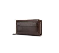 PORRASSO Herren Geldbörse Leder Clutch Tasche Kreditkartenetui Brieftasche Handytasche Portemonnaie mit 8 Kartenfächern Kaffee