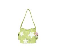 PORRASSO Kord Umhängetasche Mädchen Schultertasche mit Anhänger Schulrachnzen Damen Messenger-Tasche Crossbody Tasche für Herbst Winter Grün
