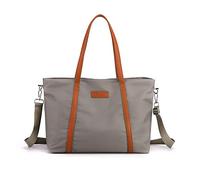 PORRASSO Laptop Tote Bag Damen Handtasche 15.6 Zoll Laptoptasche Casual Schultertasche Umhängetasche Crossbody Bag für Einkaufen Schule Reisen Arbeit Grau