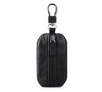 PORRASSO Leather Car Key Case Autoschlüsseltasche Schutz Schlüsseltasche Tragbar Schlüsseletui Wasserdicht Schlüsselmäppchen Schlüsselbund für Remote Key Fob Home Schwarz