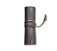 PORRASSO Leder Federmäppchen Wasserdicht Roll-up Mäppchen Federmappe Schulmäppchen für Männer Frauen Jugendliche Schule Heimat Kaffeefarbe