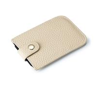 PORRASSO Leder Kreditkartenetui Kartenetui mit RFID Ausleseschutz-Funktion Schlanke Minimalistisches Portemonnaie für Herren Damen Beige