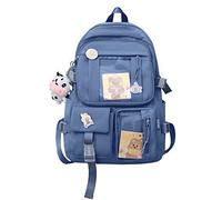 PORRASSO Mädchen Schulrucksack Süßer Schultasche Schüler Rucksäcke Teenager Nylon Daypack Damen Schulranzen für Schule Reise Blau