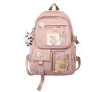PORRASSO Mädchen Schulrucksack Süßer Schultasche Schüler Rucksäcke Teenager Nylon Daypack Damen Schulranzen für Schule Reise Rosa