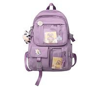 PORRASSO Mädchen Schulrucksack Süßer Schultasche Schüler Rucksäcke Teenager Nylon Daypack Damen Schulranzen für Schule Reise Violett