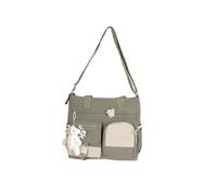 PORRASSO Mädchen Umhängetasche Niedlicher Kleiner Bär Schultertasche Nylon Schulrachnzen Damen Messenger Tasche Crossbody Bag für Schule Reisen Täglichen Gebrau Grün