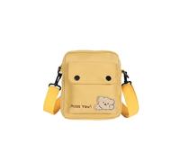 PORRASSO Mädchen Umhängetasche Niedlicher Kleiner Bär Schultertasche Nylon Schulrachnzen Damen Messenger Tasche Crossbody Bag für Reisen Täglichen Gebrau Gelb