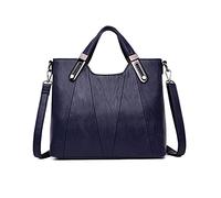 PORRASSO Mode Schultertasche Damen Handtasche Frauen Umhängetasche PU Leder Wasserdicht Henkeltasche für Arbeit Reisen Täglichen Gebrauch Blau