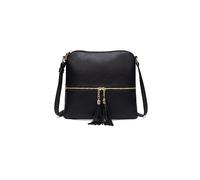 PORRASSO Mode Umhängetasche Damen Schultertasche Beuteltasche PU Handtasche für Reisen Arbeit Täglichen Gebrauch Schwarz