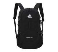 PORRASSO Outdoor Wanderrucksack 40L Wasserdichter Camping Tagesrucksack Großer Rucksack Nylon Rucksack für Frauen Herren Reisen Trekking Klettern Schwarz