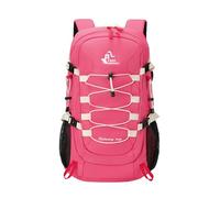 PORRASSO Outdoor Wanderrucksack 40L Wasserdichter Camping Tagesrucksack Großer Rucksack Nylon Rucksack für Frauen Herren Reisen Trekking Klettern Rosenrot