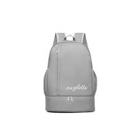 PORRASSO Reise Rucksack Wasserdichter Tagesrucksack Gym Tasche mit Eigenem Schuhfach Reiserucksack Backpack für Damen Herren Schwimmen Fitness Grau A