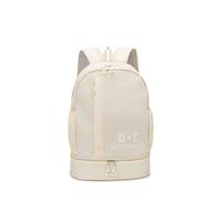 PORRASSO Reise Rucksack Wasserdichter Tagesrucksack Gym Tasche mit Eigenem Schuhfach Reiserucksack Backpack für Damen Herren Schwimmen Fitness Cremeweiß