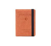 PORRASSO Reisepasshülle Reisezubehör mit RFID-Blocker Schutzhülle Tasche für Kreditkarten Kunstleder Reisepass Organizer Herren Damen Passport Cover Orange