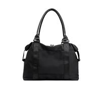 PORRASSO Reisetasche Damen Schultertasche Große Handtasche Trainingstasche Frauen Weekender Übernachtung Tasche Duffle Bag Schwarz
