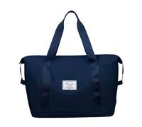 PORRASSO Reisetasche Sporttasche Damen Groß Trainingstasche Erweiterbar Schwimmtasche Weekender Übernachtung Tasche Duffle Bag für Sport Fitnessstudio Reisen Dunkelblau