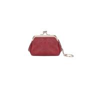 PORRASSO Retro Münzbörse Mini Geldbeutel Münzbeutel Tragbar Geldbörse Schlüsseltasche Klein Portemonnaie für Damen Rot