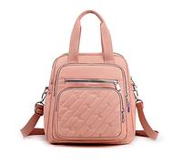 PORRASSO Rucksack Mode Schultertasche Damen Handtasche mit USB Ladeanschluss Mädchen Schultasche Daypack Umhängetasche Arbeit Reisen Schule Täglicher Gebrauch Rucksäcke Rosa