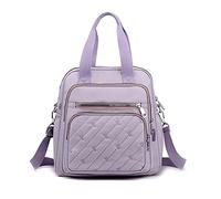 PORRASSO Rucksack Mode Schultertasche Damen Handtasche mit USB Ladeanschluss Mädchen Schultasche Daypack Umhängetasche Arbeit Reisen Schule Täglicher Gebrauch Rucksäcke Violett