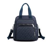 PORRASSO Rucksack, modisch, für Damen, Handtasche mit USB-Ladeanschluss, Nylon, Umhängetasche, Daypack für Arbeit, Reisen, Schule, täglichen Gebrauch, dunkelblau, L