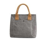 PORRASSO Segeltuch Handtasche Damen Tote Bag Frauen Henkeltaschen für Datieren Arbeit Täglicher Gebrauch Grau