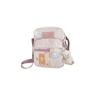 PORRASSO Süße Umhängetasche Mädchen Schultertasche mit Puppen-Anhänger Nylon Schulrachnzen Messenger-Tasche Crossbody Bag für Reisen Täglichen Gebrau Violett B