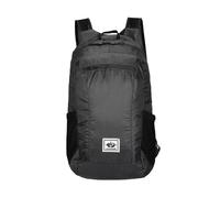 PORRASSO Ultraleichter Rucksack Faltbarer Wanderrucksack Wasserdichter Reiserucksack Backpack für Damen Herren Camping Trekking Radfahren Reisen Sport Schwarz