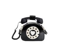 PORRASSO Umhängetasche Damen Kreative Schultertasche Telefon Geformte Handtasche Retro Crossbody Bag Schwarz