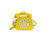 PORRASSO Umhängetasche Damen Kreative Schultertasche Telefon Geformte Handtasche Retro Crossbody Bag Gelb