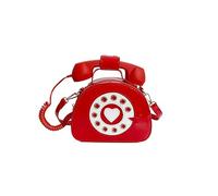 PORRASSO Umhängetasche Damen Kreative Schultertasche Telefon Geformte Handtasche Retro Crossbody Bag Rot