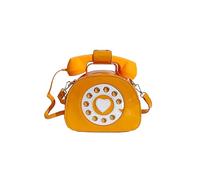 PORRASSO Umhängetasche Damen Kreative Schultertasche Telefon Geformte Handtasche Retro Crossbody Bag Orange