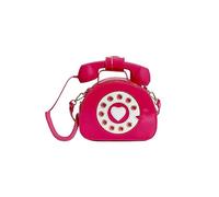 PORRASSO Umhängetasche Damen Kreative Schultertasche Telefon Geformte Handtasche Retro Crossbody Bag Rosenrot