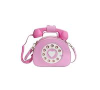 PORRASSO Umhängetasche Damen Kreative Schultertasche Telefon Geformte Handtasche Retro Crossbody Bag Rosa