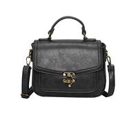 PORRASSO Umhängetasche Damen Schultertasche Retro Handtasche Schulterbeutel für Reise Dating Einkaufen Täglicher Gebrauch Schwarz