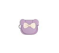 PORRASSO Umhängetasche mit Bogen Kleine Mädchen Schultertasche Süße Handtasche Messenger-Tasche PU Leder Crossbody Bag Lila A