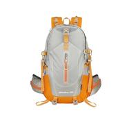 PORRASSO Wanderrucksack 30L Wasserdichter Rucksack Großer Reiserucksack Camping Trekkingrucksack Atmungsaktiv Nylon Backpack für Damen Herren Reisen Sport Graugelb