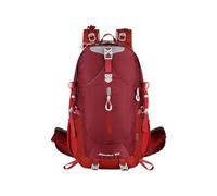 PORRASSO Wanderrucksack 40L Wasserdichter Rucksack Großer Reiserucksack Camping Trekkingrucksack Nylon Backpack für Damen Herren Reisen Sport Rot