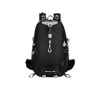 PORRASSO Wanderrucksack 40L Wasserdichter Rucksack Großer Reiserucksack Camping Trekkingrucksack Nylon Backpack für Damen Herren Reisen Sport Schwarz