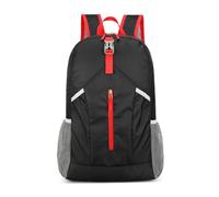 PORRASSO Wanderrucksack Faltbarer Rucksack 21L Reiserucksack Leichter Wasserdichter Daypack Hiking Backpack für Damen Herren Trekking Radfahren Klettern Reisen Sport Schwarz