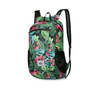PORRASSO Wanderrucksack Faltbarer Wasserdichter Rucksack 20L Ultraleichter Reiserucksack Hiking Backpack für Damen Herren Camping Trekking Radfahren Klettern Reisen Sport Grüne Blume