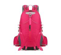 PORRASSO Wanderrucksack Wasserdichter 40L Rucksack Robuster Leicht Reiserucksack Reflektierenden Trekkingrucksack Backpack für Damen Herren Camping Klettern Reisen Outdoor-Sportarten Rosenrot