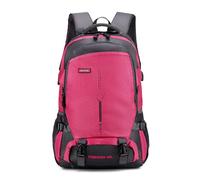 PORRASSO Wanderrucksack Wasserdichter Rucksack Trekkingrucksack 45L Reiserucksack Dauerhaft Backpack für Damen Herren Camping Klettern Reisen Sport Rot
